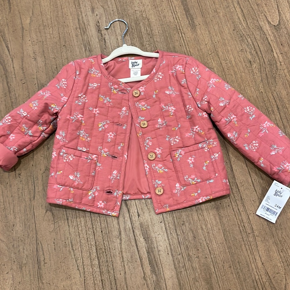 Quilted pink floral coat